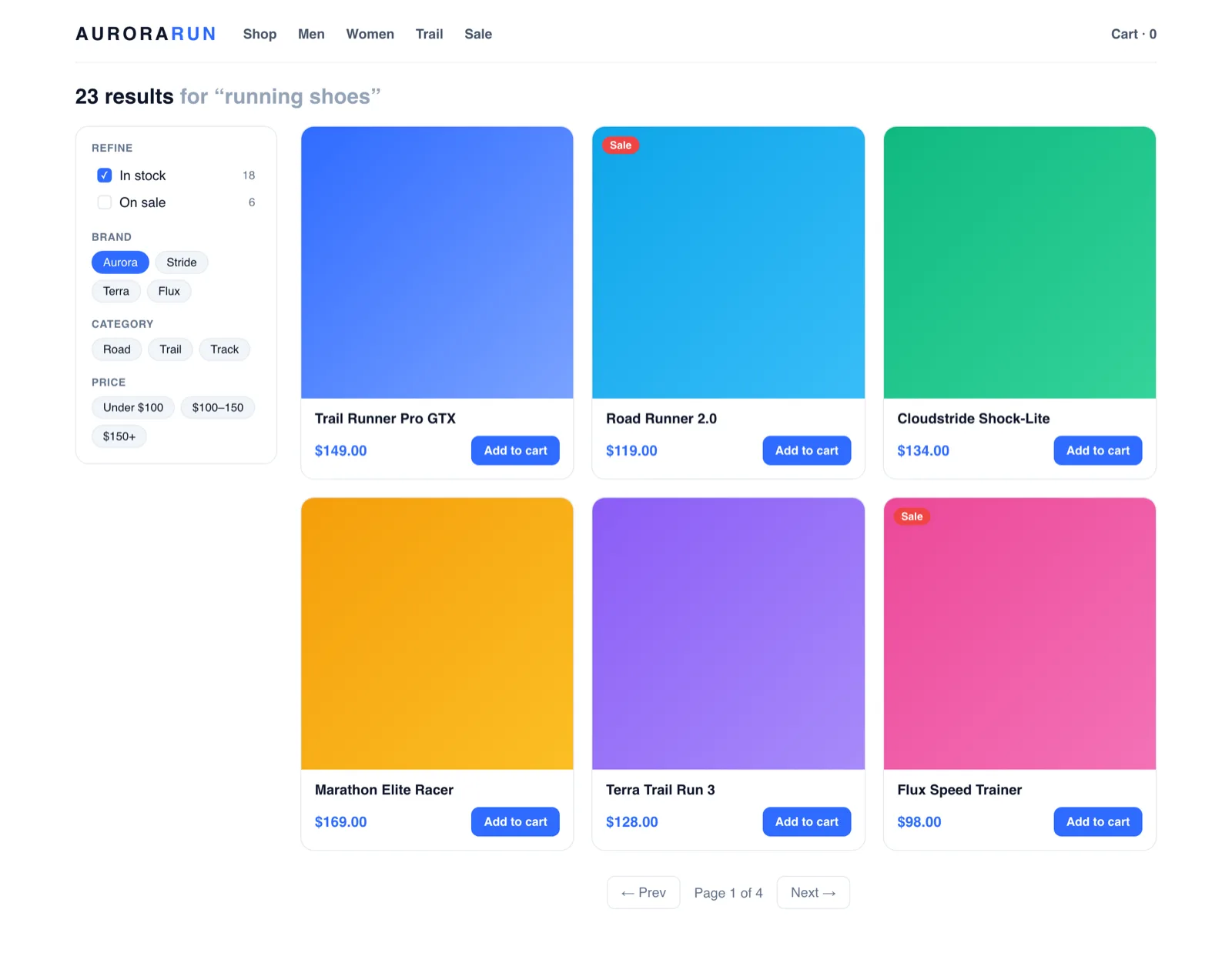 Large WooCommerce catalogue search results served by NitroSearch — instant product grid with faceted filters and pagination